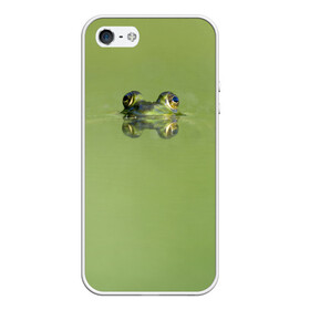 Чехол для iPhone 5/5S матовый с принтом Лягушка в Екатеринбурге, Силикон | Область печати: задняя сторона чехла, без боковых панелей | болото | жаба | животные | лягушка