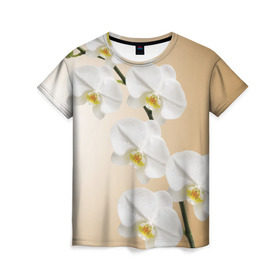 Женская футболка 3D с принтом Orhid в Екатеринбурге, 100% полиэфир ( синтетическое хлопкоподобное полотно) | прямой крой, круглый вырез горловины, длина до линии бедер | девушки | красота | орхидея | прелесть | цветы