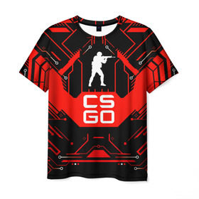 Мужская футболка 3D с принтом CS:GO в Екатеринбурге, 100% полиэфир | прямой крой, круглый вырез горловины, длина до линии бедер | counter strike | team | игра | игрок | коммандос | стрелок