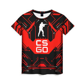 Женская футболка 3D с принтом CS:GO в Екатеринбурге, 100% полиэфир ( синтетическое хлопкоподобное полотно) | прямой крой, круглый вырез горловины, длина до линии бедер | counter strike | team | игра | игрок | коммандос | стрелок