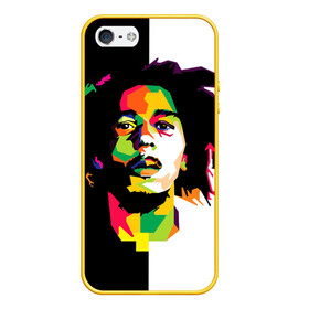 Чехол для iPhone 5/5S матовый с принтом Bob Marley в Екатеринбурге, Силикон | Область печати: задняя сторона чехла, без боковых панелей | боб марли | поп арт