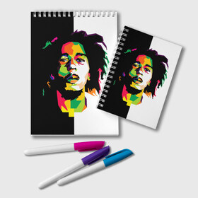 Блокнот с принтом Bob Marley в Екатеринбурге, 100% бумага | 48 листов, плотность листов — 60 г/м2, плотность картонной обложки — 250 г/м2. Листы скреплены удобной пружинной спиралью. Цвет линий — светло-серый
 | боб марли | поп арт