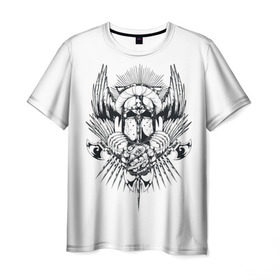 Мужская футболка 3D с принтом Рыцарь тьмы в Екатеринбурге, 100% полиэфир | прямой крой, круглый вырез горловины, длина до линии бедер | ад | арт | дьявол | монстр | праздник | традиция | узор | череп