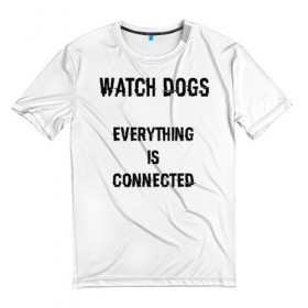 Мужская футболка 3D с принтом Watch Dogs в Екатеринбурге, 100% полиэфир | прямой крой, круглый вырез горловины, длина до линии бедер | Тематика изображения на принте: 