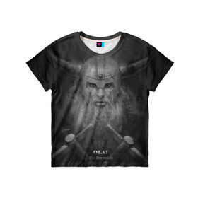 Детская футболка 3D с принтом Олаф в Екатеринбурге, 100% гипоаллергенный полиэфир | прямой крой, круглый вырез горловины, длина до линии бедер, чуть спущенное плечо, ткань немного тянется | league of legends | lol | olaf | viking | викинг | лига легенд | лол | олаф