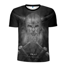 Мужская футболка 3D спортивная с принтом Олаф в Екатеринбурге, 100% полиэстер с улучшенными характеристиками | приталенный силуэт, круглая горловина, широкие плечи, сужается к линии бедра | league of legends | lol | olaf | viking | викинг | лига легенд | лол | олаф