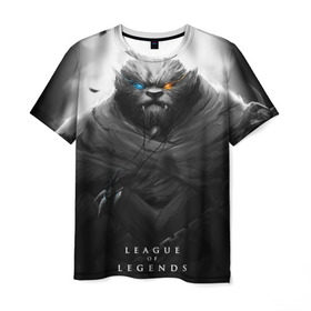 Мужская футболка 3D с принтом Rengar LoL в Екатеринбурге, 100% полиэфир | прямой крой, круглый вырез горловины, длина до линии бедер | league of legends | lol | rengar | лига легенд | лол | ренгар | тигр