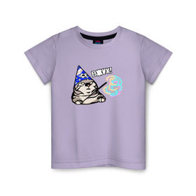 Детская футболка хлопок с принтом Кот Вжух в Екатеринбурге, 100% хлопок | круглый вырез горловины, полуприлегающий силуэт, длина до линии бедер | вжух | вжух кот мем | вжух мем | волшебник вжух | кот | кот вжух | кот волшебник. | кот с волшебной палочкой | кот с палочкой | котэ | кошка