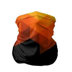 Бандана-труба 3D с принтом Trianse в Екатеринбурге, 100% полиэстер, ткань с особыми свойствами — Activecool | плотность 150‒180 г/м2; хорошо тянется, но сохраняет форму | Тематика изображения на принте: оранжевый | полигон | треугольники | черный