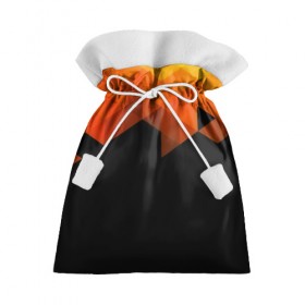 Подарочный 3D мешок с принтом Trianse в Екатеринбурге, 100% полиэстер | Размер: 29*39 см | оранжевый | полигон | треугольники | черный