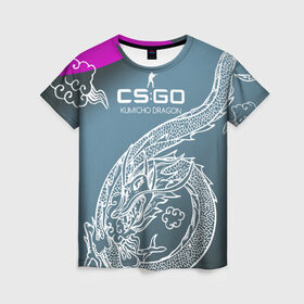 Женская футболка 3D с принтом cs:go - Kumicho Dragon style (Дракон-предводитель) в Екатеринбурге, 100% полиэфир ( синтетическое хлопкоподобное полотно) | прямой крой, круглый вырез горловины, длина до линии бедер | cs | csgo | kumicho dragon | дракон дредводитель | ксго