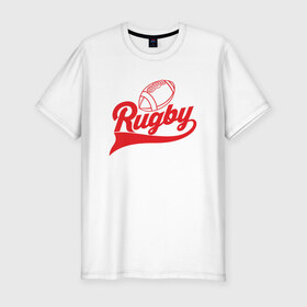 Мужская футболка премиум с принтом RUGBY в Екатеринбурге, 92% хлопок, 8% лайкра | приталенный силуэт, круглый вырез ворота, длина до линии бедра, короткий рукав | america | brokenfinger | dotrugby | league | nails | rugby | rugbyunion | usa | womensrugby | медведь | мяч | регби | россия