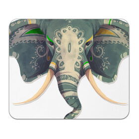 Коврик прямоугольный с принтом Индийский слон в Екатеринбурге, натуральный каучук | размер 230 х 185 мм; запечатка лицевой стороны | 
