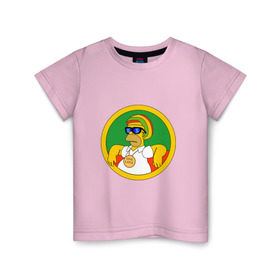 Детская футболка хлопок с принтом Раста-Гомер в Екатеринбурге, 100% хлопок | круглый вырез горловины, полуприлегающий силуэт, длина до линии бедер | гомер | мульт | симпсоны