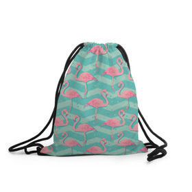 Рюкзак-мешок 3D с принтом flamingo в Екатеринбурге, 100% полиэстер | плотность ткани — 200 г/м2, размер — 35 х 45 см; лямки — толстые шнурки, застежка на шнуровке, без карманов и подкладки | flamingo | абстракция | фламинго