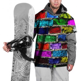 Накидка на куртку 3D с принтом Кирпичики в Екатеринбурге, 100% полиэстер |  | краска | потертость | яркие