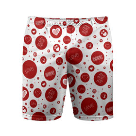 Мужские шорты 3D спортивные с принтом Love в Екатеринбурге,  |  | 14 февраля | love | valentines day | влюбленные | любовь | сердце