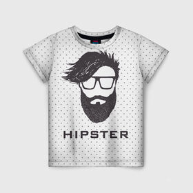 Детская футболка 3D с принтом Hipster в Екатеринбурге, 100% гипоаллергенный полиэфир | прямой крой, круглый вырез горловины, длина до линии бедер, чуть спущенное плечо, ткань немного тянется | Тематика изображения на принте: hair | hipster | man | волосы | мужчина | парень | прическа | хипстер