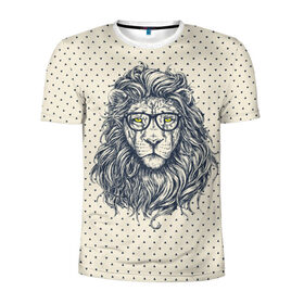 Мужская футболка 3D спортивная с принтом SWAG Lion в Екатеринбурге, 100% полиэстер с улучшенными характеристиками | приталенный силуэт, круглая горловина, широкие плечи, сужается к линии бедра | animal | cat | hipster | king | lion | животное | зверь | король | лев | очки | хипстер