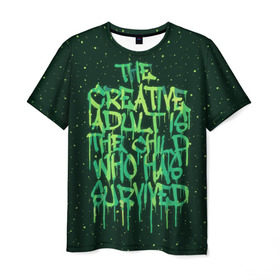 Мужская футболка 3D с принтом The Creative в Екатеринбурге, 100% полиэфир | прямой крой, круглый вырез горловины, длина до линии бедер | adult | kid | street | креатив | ребенок | улица