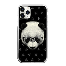 Чехол для iPhone 11 Pro Max матовый с принтом Умная панда в Екатеринбурге, Силикон |  | Тематика изображения на принте: animal | bear | beast | hipster | panda | smart | животное | зверь | медведь | очки | панда | свэг | умный | хипстер