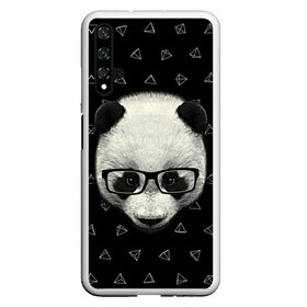 Чехол для Honor 20 с принтом Умная панда в Екатеринбурге, Силикон | Область печати: задняя сторона чехла, без боковых панелей | Тематика изображения на принте: animal | bear | beast | hipster | panda | smart | животное | зверь | медведь | очки | панда | свэг | умный | хипстер