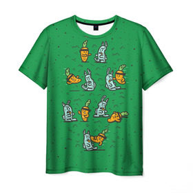 Мужская футболка 3D с принтом Боевая морковь в Екатеринбурге, 100% полиэфир | прямой крой, круглый вырез горловины, длина до линии бедер | animal | beast | karate | nature | rabbit | vegan | битва | бой | веган | вегетарианец | животное | зайка | зайчик | заяц | зверь | карате | кролик | морковь | овощ | природа