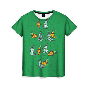 Женская футболка 3D с принтом Боевая морковь в Екатеринбурге, 100% полиэфир ( синтетическое хлопкоподобное полотно) | прямой крой, круглый вырез горловины, длина до линии бедер | animal | beast | karate | nature | rabbit | vegan | битва | бой | веган | вегетарианец | животное | зайка | зайчик | заяц | зверь | карате | кролик | морковь | овощ | природа