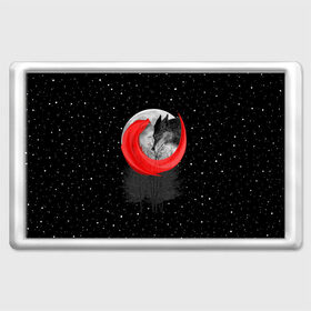 Магнит 45*70 с принтом Красная шапочка в Екатеринбурге, Пластик | Размер: 78*52 мм; Размер печати: 70*45 | animal | beast | girl | moon | rage | roar | space | star | wolf | волк | девушка | животное | зверь | космос | красная | луна | рык | сказка | шапочка | ярость