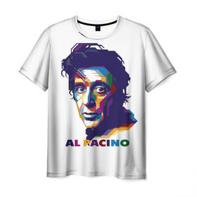 Мужская футболка 3D с принтом Al Pacino в Екатеринбурге, 100% полиэфир | прямой крой, круглый вырез горловины, длина до линии бедер | актёр | аль пачино | артист | звезда | кино | киноактёр | кинозвезда | кинофильм | роль
