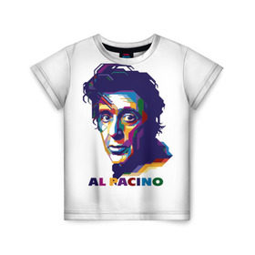Детская футболка 3D с принтом Al Pacino в Екатеринбурге, 100% гипоаллергенный полиэфир | прямой крой, круглый вырез горловины, длина до линии бедер, чуть спущенное плечо, ткань немного тянется | актёр | аль пачино | артист | звезда | кино | киноактёр | кинозвезда | кинофильм | роль