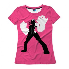 Женская футболка 3D с принтом Pink в Екатеринбурге, 100% полиэфир ( синтетическое хлопкоподобное полотно) | прямой крой, круглый вырез горловины, длина до линии бедер | league of legends | lol | vi | вай | лига легенд | лол
