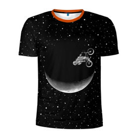 Мужская футболка 3D спортивная с принтом Астронавт байкер в Екатеринбурге, 100% полиэстер с улучшенными характеристиками | приталенный силуэт, круглая горловина, широкие плечи, сужается к линии бедра | Тематика изображения на принте: astronaut | cosmonaut | cosmos | galaxy | moto | planet | space | star | universe | астронавт | байкер | вселенная | галактика | звезды | космонавт | космос | луна | мотоцикл | планета