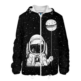 Мужская куртка 3D с принтом Астронавт с шариком в Екатеринбурге, ткань верха — 100% полиэстер, подклад — флис | прямой крой, подол и капюшон оформлены резинкой с фиксаторами, два кармана без застежек по бокам, один большой потайной карман на груди. Карман на груди застегивается на липучку | astronaut | cosmonaut | cosmos | dead | galaxy | moon | planet | space | star | universe | астронавт | вселенная | галактика | звезды | космонавт | космос | луна | планета | шарик