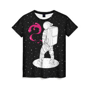 Женская футболка 3D с принтом Космическая струя в Екатеринбурге, 100% полиэфир ( синтетическое хлопкоподобное полотно) | прямой крой, круглый вырез горловины, длина до линии бедер | astronaut | cosmonaut | cosmos | galaxy | planet | space | star | universe | астронавт | вселенная | галактика | гравитация | звезды | космонавт | космос | планета | прикол