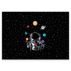 Поздравительная открытка с принтом Космический жонглер в Екатеринбурге, 100% бумага | плотность бумаги 280 г/м2, матовая, на обратной стороне линовка и место для марки
 | astronaut | cosmonaut | cosmos | galaxy | planet | space | star | universe | астронавт | вселенная | галактика | звезды | земля | космонавт | космос | луна | марс | планета | сатурн | уран