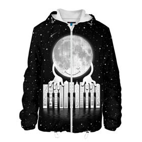 Мужская куртка 3D с принтом Лунная мелодия в Екатеринбурге, ткань верха — 100% полиэстер, подклад — флис | прямой крой, подол и капюшон оформлены резинкой с фиксаторами, два кармана без застежек по бокам, один большой потайной карман на груди. Карман на груди застегивается на липучку | astronaut | cosmonaut | cosmos | galaxy | meteor | moon | planet | space | universe | астронавт | вселенная | галактика | звезды | космонавт | космос | луна | мелодия | музыка | ноты