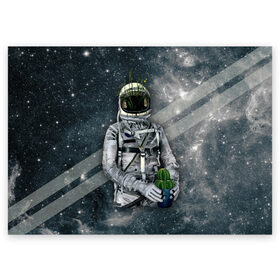 Поздравительная открытка с принтом Посланник природы в Екатеринбурге, 100% бумага | плотность бумаги 280 г/м2, матовая, на обратной стороне линовка и место для марки
 | astronaut | cosmonaut | cosmos | galaxy | meteor | moon | planet | space | star | universe | астронавт | бесконечность | вселенная | галактика | звезды | космонавт | космос | луна