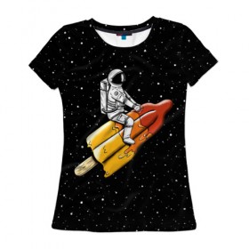 Женская футболка 3D с принтом Сладкая ракета в Екатеринбурге, 100% полиэфир ( синтетическое хлопкоподобное полотно) | прямой крой, круглый вырез горловины, длина до линии бедер | 