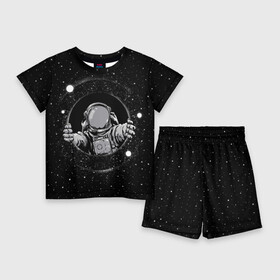 Детский костюм с шортами 3D с принтом Черная дыра в Екатеринбурге,  |  | astronaut | cosmonaut | cosmos | galaxy | meteor | moon | planet | space | star | universe | астронавт | бесконечность | вселенная | галактика | космонавт | космос | черная дыра