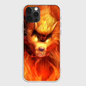 Чехол для iPhone 12 Pro с принтом Fire Wolf в Екатеринбурге, силикон | область печати: задняя сторона чехла, без боковых панелей | Тематика изображения на принте: league of legends | lol | warwick | wolf | варвик | волк | лига легенд | лол