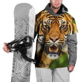 Накидка на куртку 3D с принтом Тигр в Екатеринбурге, 100% полиэстер |  | дикая кошка | животное | клыки | лев | тигр. tiger | хищник