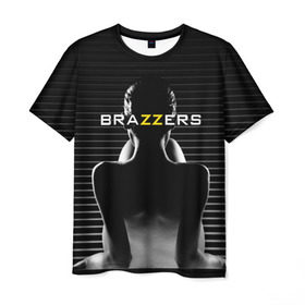 Мужская футболка 3D с принтом Brazzers в Екатеринбурге, 100% полиэфир | прямой крой, круглый вырез горловины, длина до линии бедер | brazzers