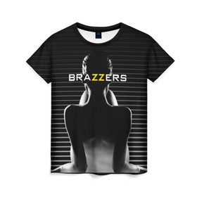 Женская футболка 3D с принтом Brazzers в Екатеринбурге, 100% полиэфир ( синтетическое хлопкоподобное полотно) | прямой крой, круглый вырез горловины, длина до линии бедер | brazzers