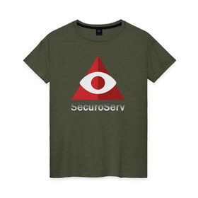 Женская футболка хлопок с принтом SecuroServ в Екатеринбурге, 100% хлопок | прямой крой, круглый вырез горловины, длина до линии бедер, слегка спущенное плечо | auto | grand | gta | theft | гта