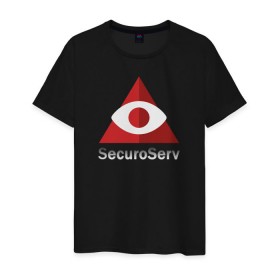 Мужская футболка хлопок с принтом SecuroServ в Екатеринбурге, 100% хлопок | прямой крой, круглый вырез горловины, длина до линии бедер, слегка спущенное плечо. | auto | grand | gta | theft | гта