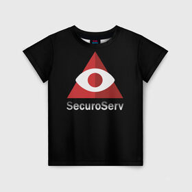 Детская футболка 3D с принтом SecuroServ в Екатеринбурге, 100% гипоаллергенный полиэфир | прямой крой, круглый вырез горловины, длина до линии бедер, чуть спущенное плечо, ткань немного тянется | Тематика изображения на принте: auto | grand | gta | theft | гта