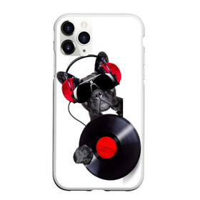 Чехол для iPhone 11 Pro матовый с принтом DJ бульдог в Екатеринбурге, Силикон |  | Тематика изображения на принте: бульдог | винил | диджей | музыка | наушники | очки | пёс | пластинка | собака | юмор