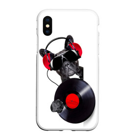 Чехол для iPhone XS Max матовый с принтом DJ бульдог в Екатеринбурге, Силикон | Область печати: задняя сторона чехла, без боковых панелей | бульдог | винил | диджей | музыка | наушники | очки | пёс | пластинка | собака | юмор