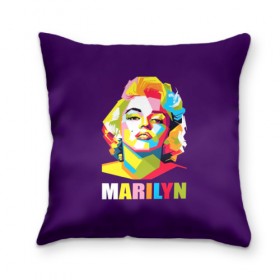 Подушка 3D с принтом Marilyn Monroe в Екатеринбурге, наволочка – 100% полиэстер, наполнитель – холлофайбер (легкий наполнитель, не вызывает аллергию). | состоит из подушки и наволочки. Наволочка на молнии, легко снимается для стирки | marilyn monroe | актриса | звезда | кино | мэрилин монро | певица